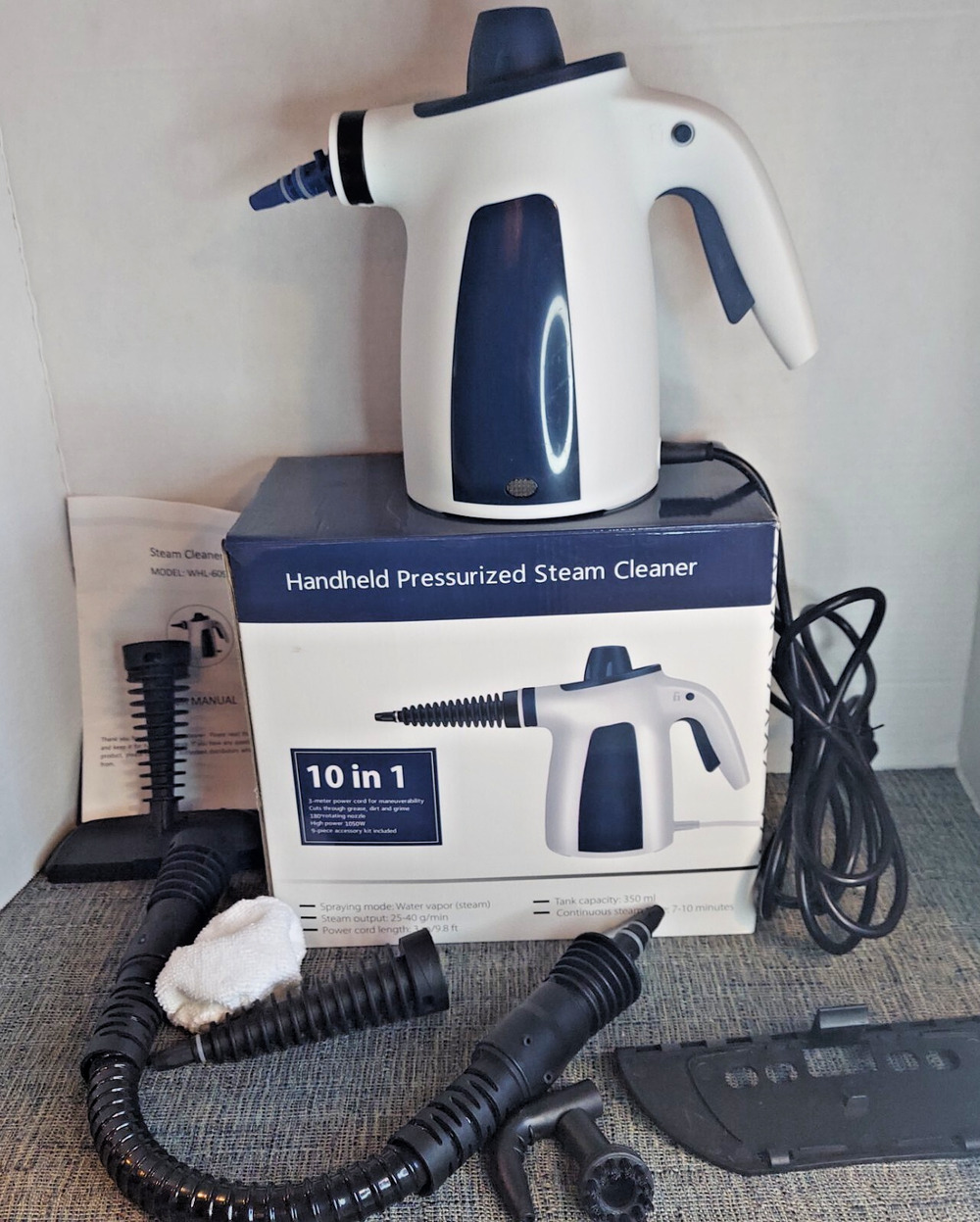 WHL-609 Handheld Steam Cleaner - 10 In 1 - Detailing, Grout, Wallpaper Removal